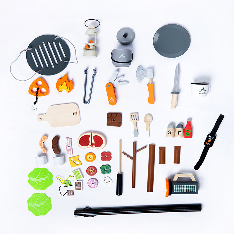 Jouet de camping en bois BBQ pour enfants