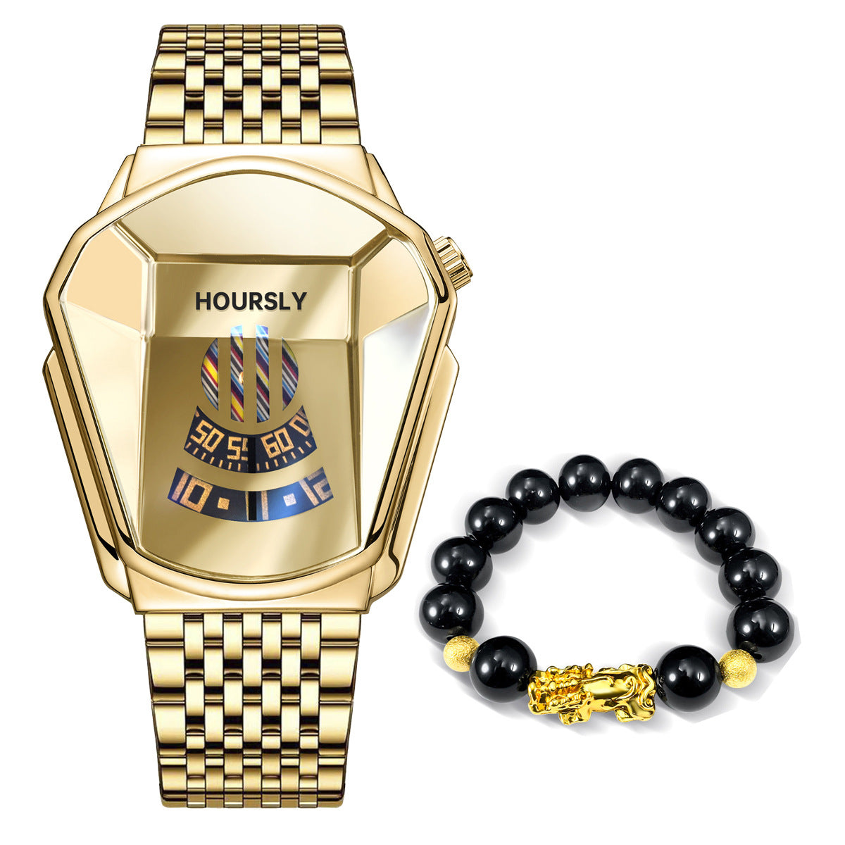 Tournable acier-bande montre Pixiu Perle Bracelet Set
