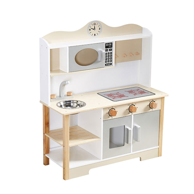Kids Wooden Pretend Play Kitchen Set