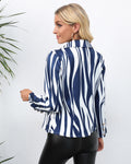 Femme Fashion Print Lapel Petit Blazer