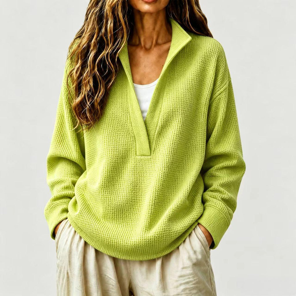 Femmes Solide-couleur manches longues Casual-fitting Top