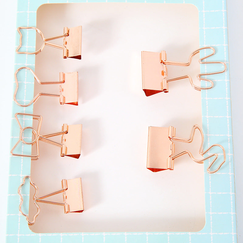 Creative Plating Or Petit Clip Bureau Style Long Tail Metal