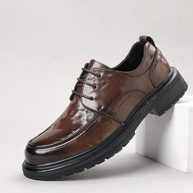 Chaussures en cuir élevées à chunky de loisirs