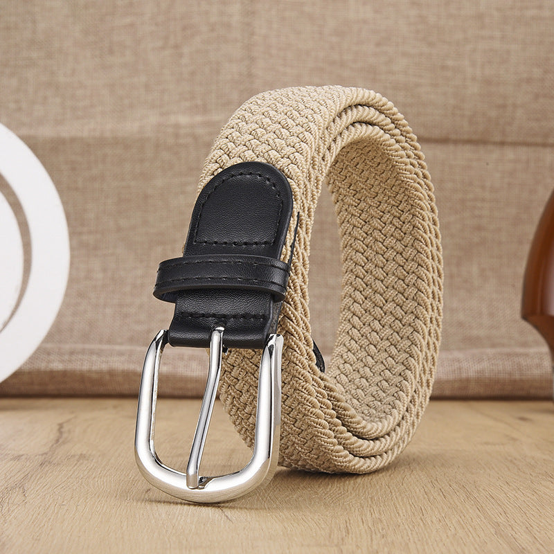 Ceinture tissée élastique sans punch pour hommes et femmes
