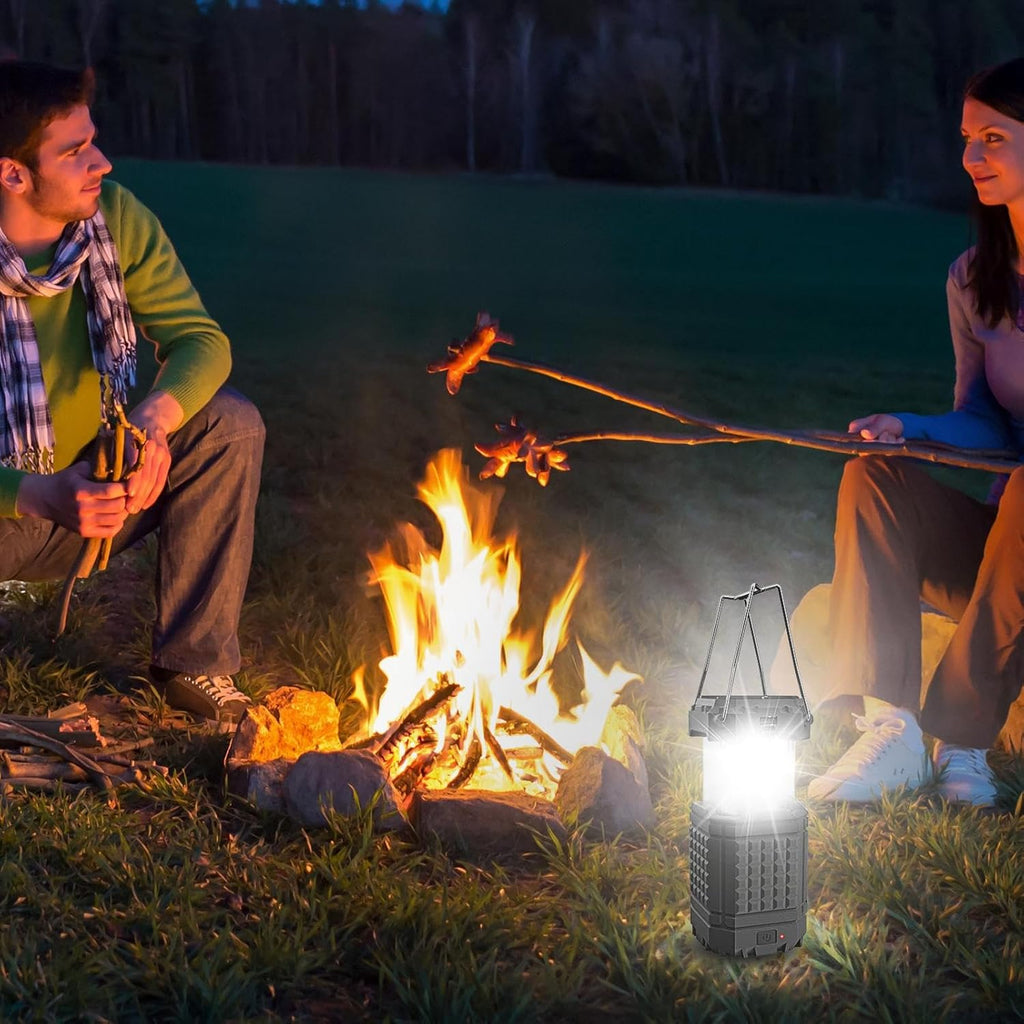 3 En 1 Solar Hand Cran LED Camping Lanterne Lampe de poche collapsible 200LM Banque d'électricité IPX4
