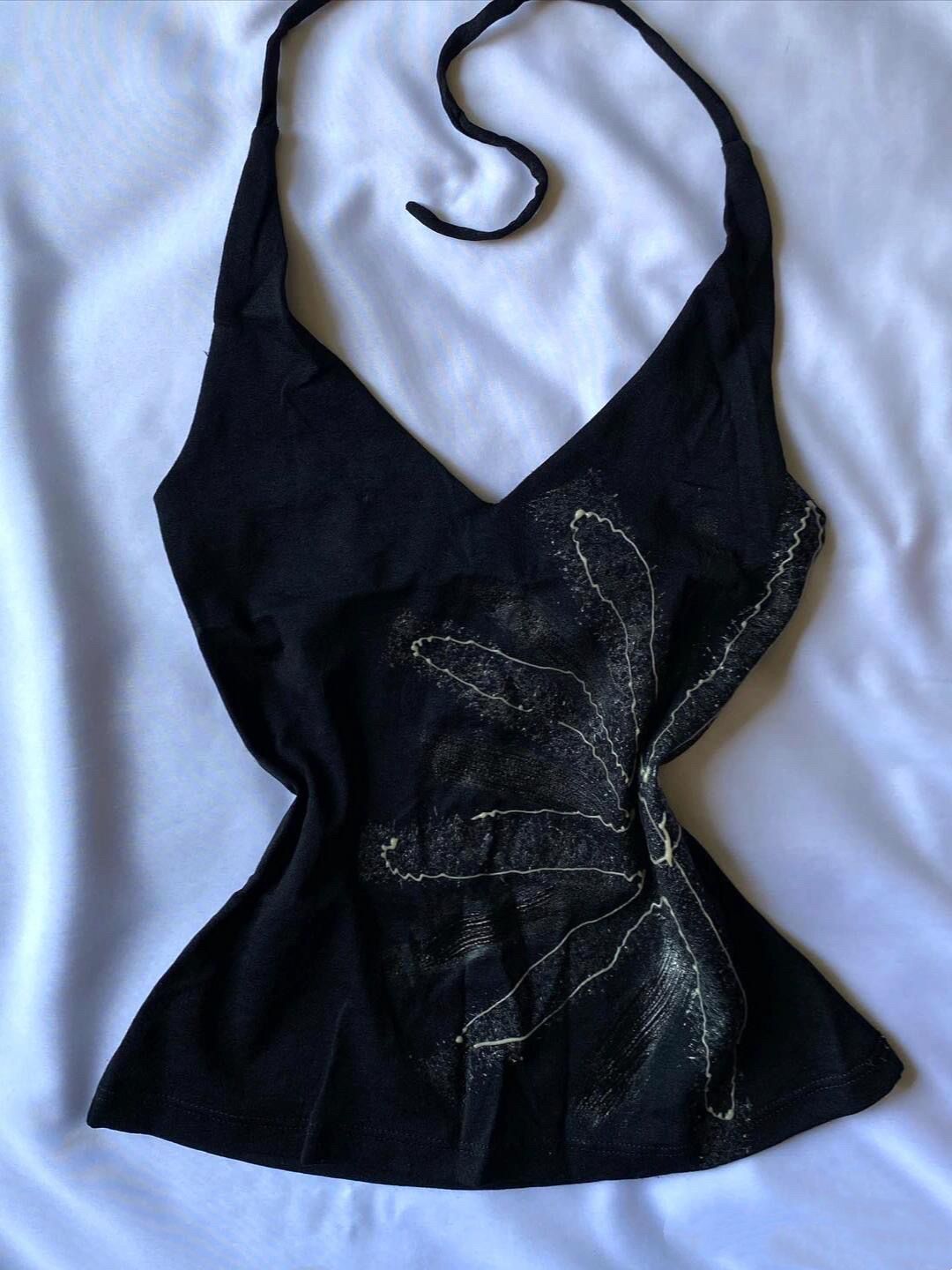 T-shirt femme vintage imprimé sans manches