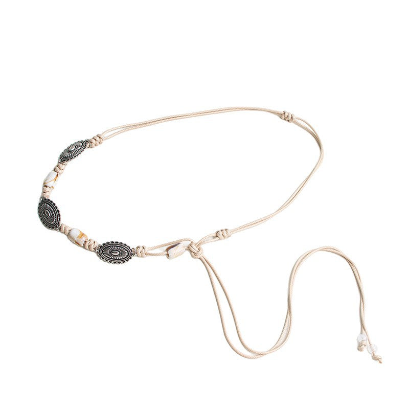 Rope de taille bohème avec perles en résine