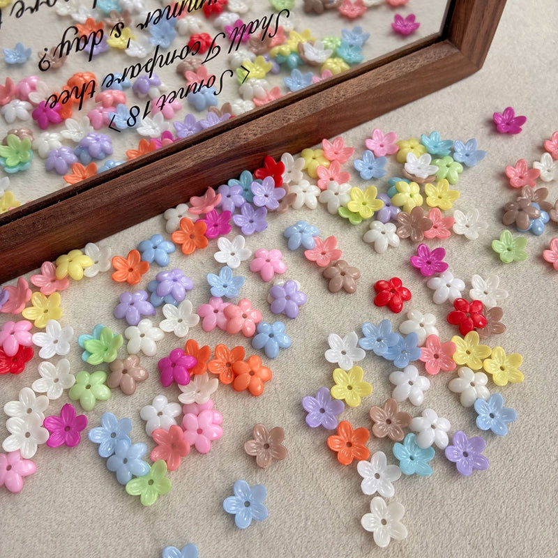 Perles de fleurs 5-Petal Acrylique
