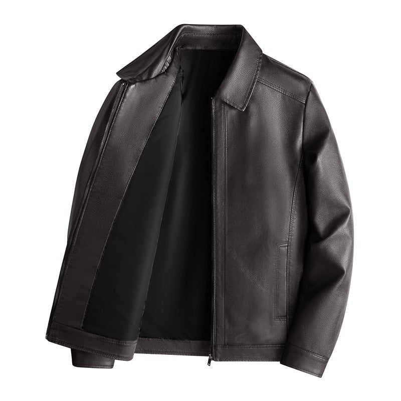 Veste de motard en cuir PU pour hommes