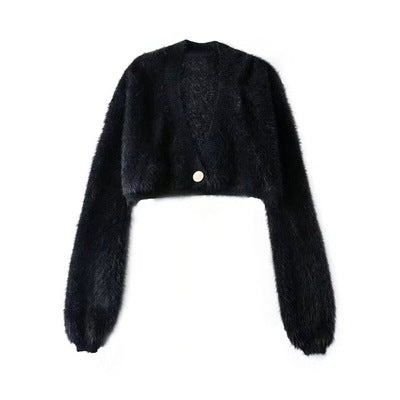 Flou doux et détendu femmes tricot Cardigan