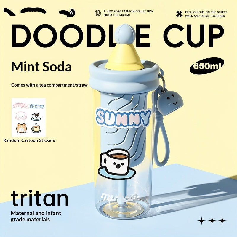 Tritan water bottle style with a tea infuser