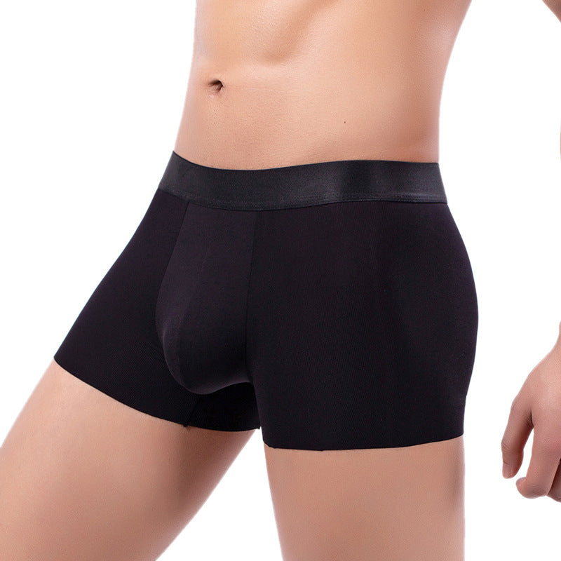 Sous-vêtements en soie glacée Boxers casual Cut hommes sans couture Close-fitted et confortable Modal Mid