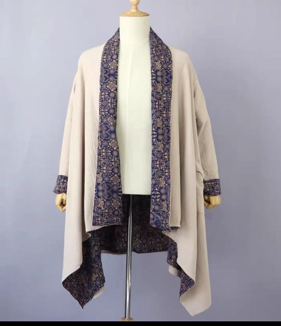 Manteau à manches longues à double assise pour hommes