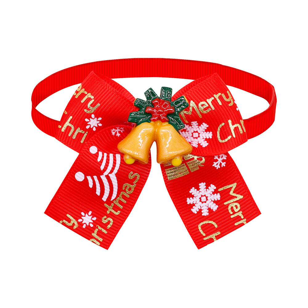 Décoration d'arbre pour chien de poupée de Noël Cat Bow