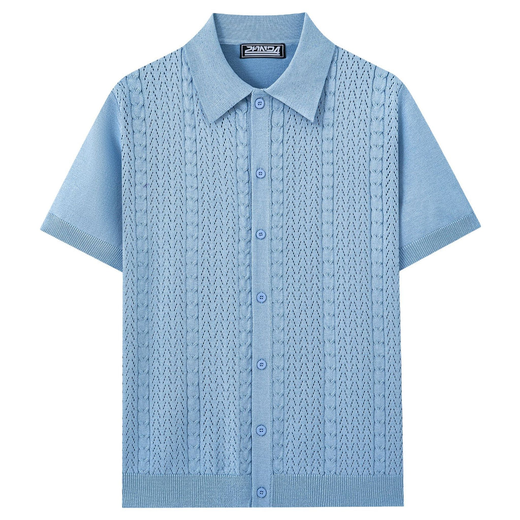 Été Solide-couleur Hollow-out Manche courte maille Top