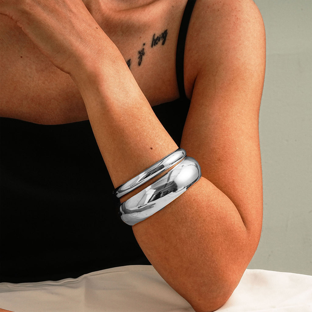 Bracelet minimaliste multicouche large bande fashionable