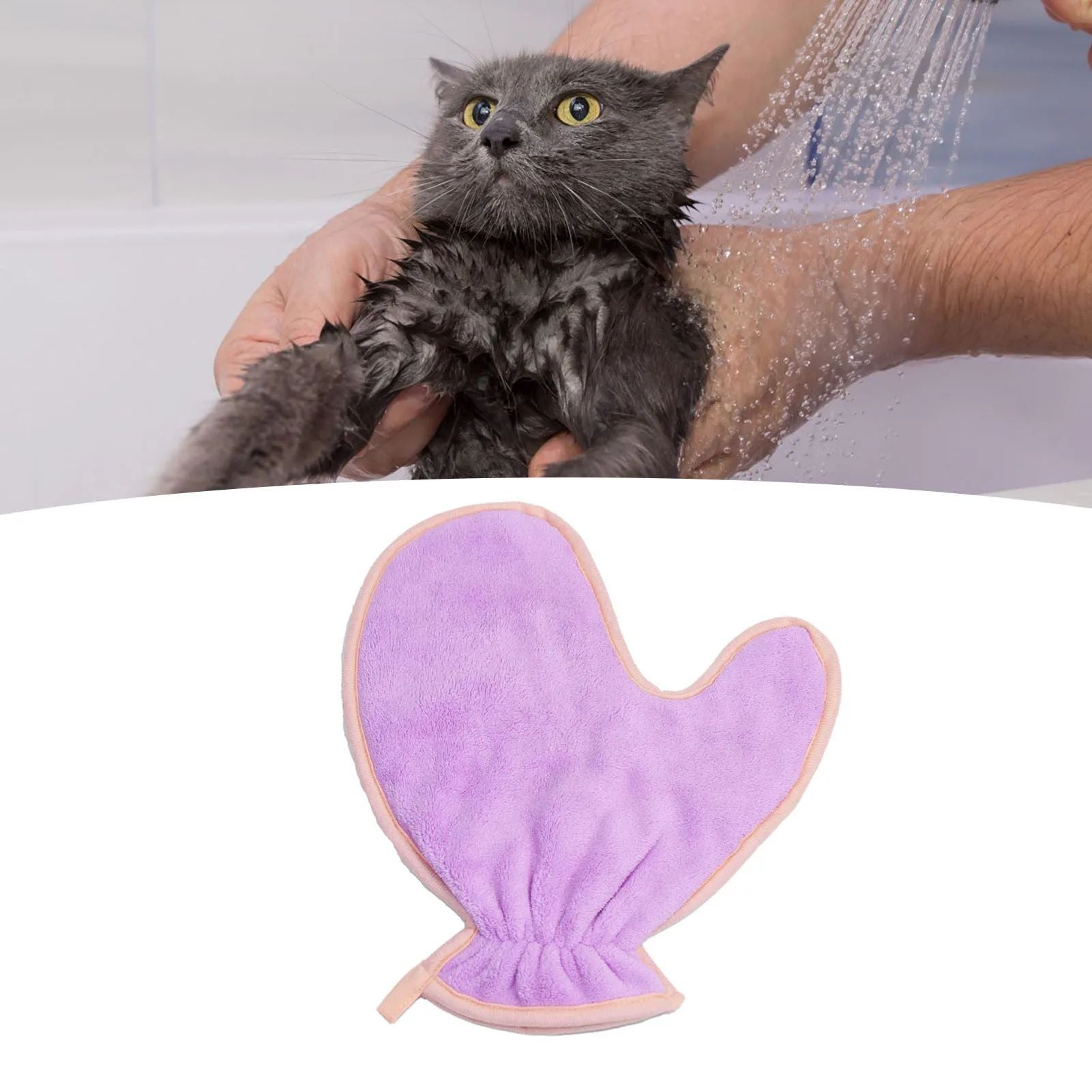 Serviette de bain pour chiens de chien Double côté Absorbent fibre Gants Cat Hygiène fournitures Soft Lightweig