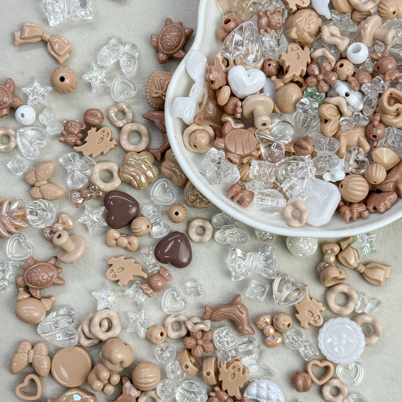 Mélange aléatoire de perles acryliques Assortiment avec trou droit