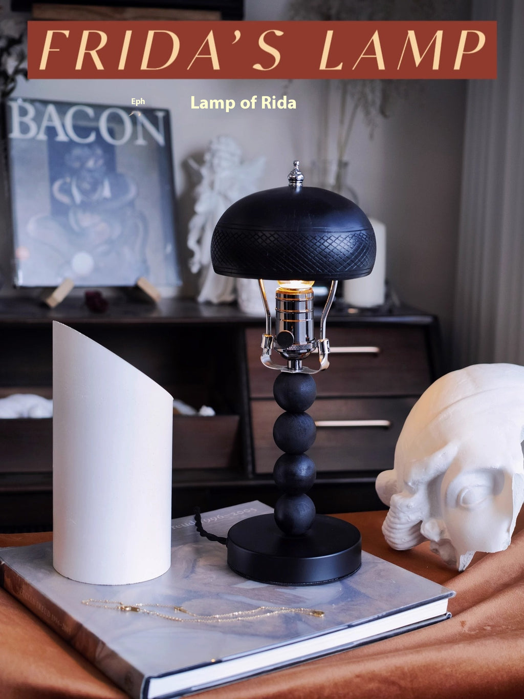 Black Vintage Coconut Shell lampe de table industriel style lit lampe chambre étude Café Ba