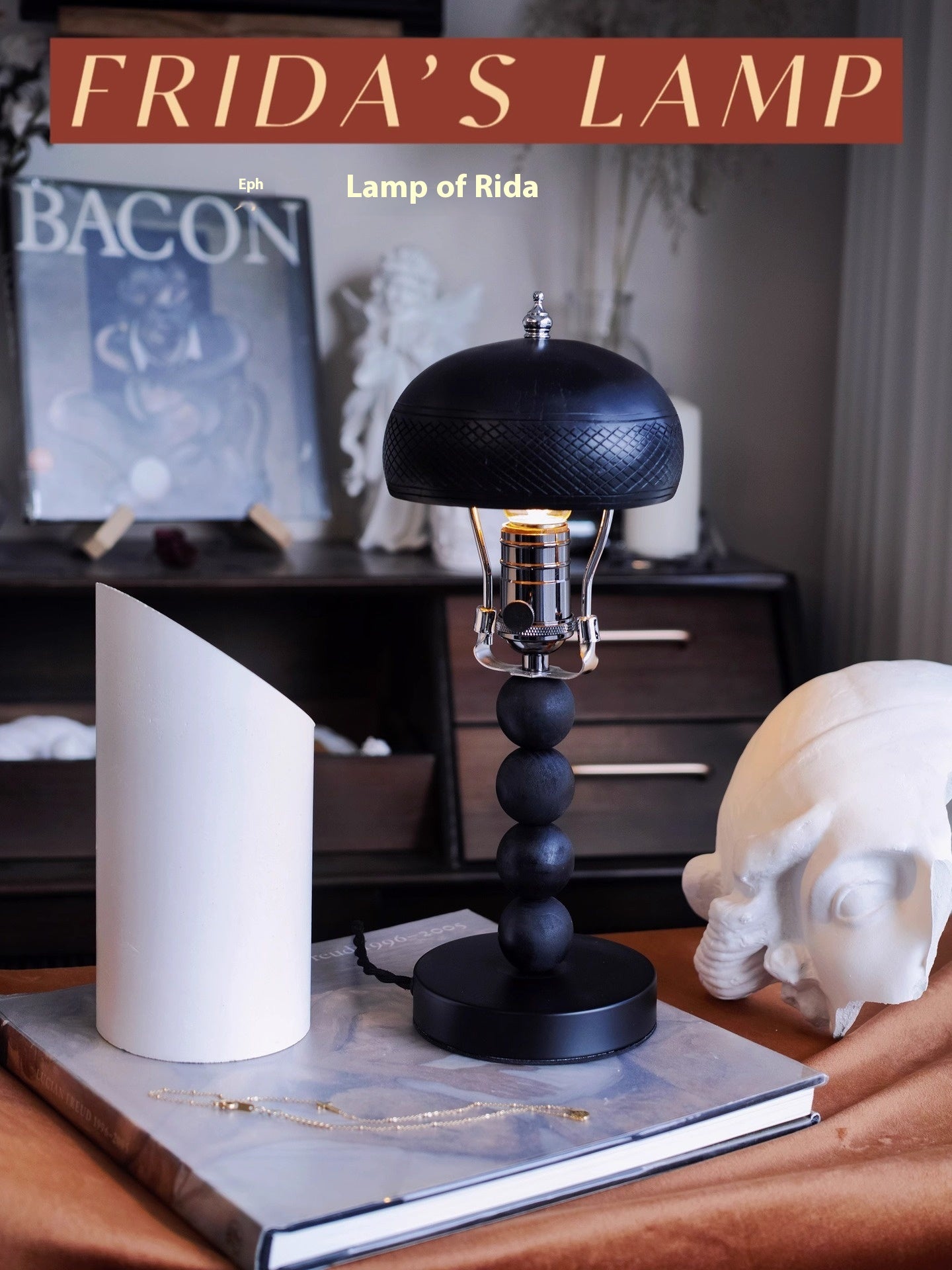 Black Vintage Coconut Shell lampe de table industriel style lit lampe chambre étude Café Ba