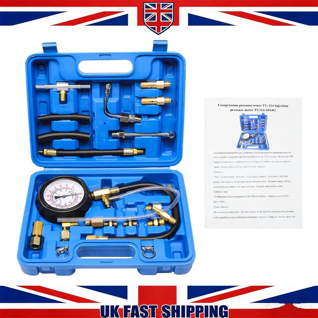 Testeur universel de pression de carburant 0 -140PSI Kit d'essai de pompe à injection de carburant