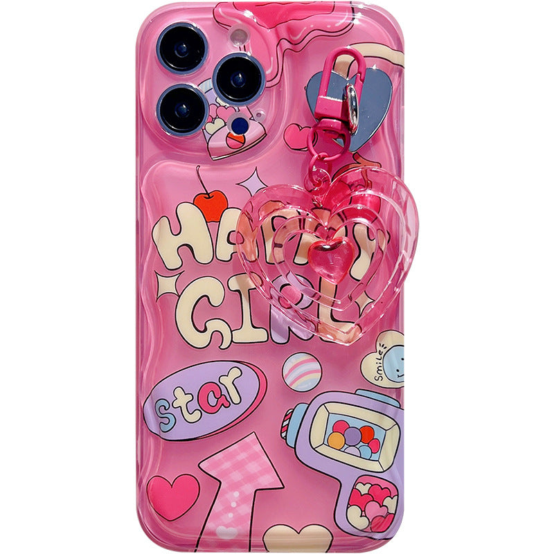 Japonaise et coréenne Sweet Cool Spice Girl Graffiti Anglais Love Pendentif cabine téléphonique