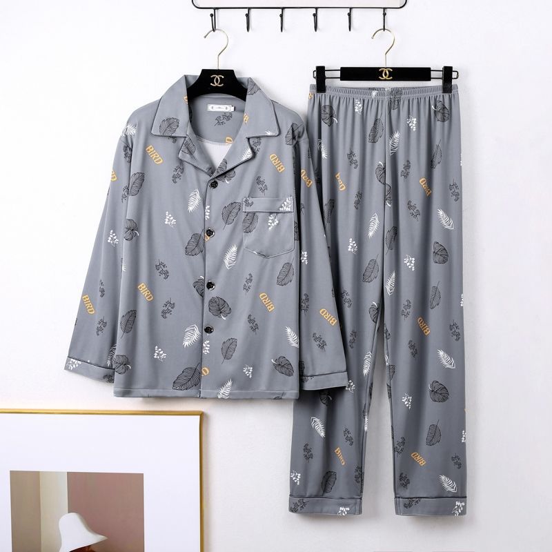 Hommes Minimalist Long Sleeve Loungewear Pajamas
