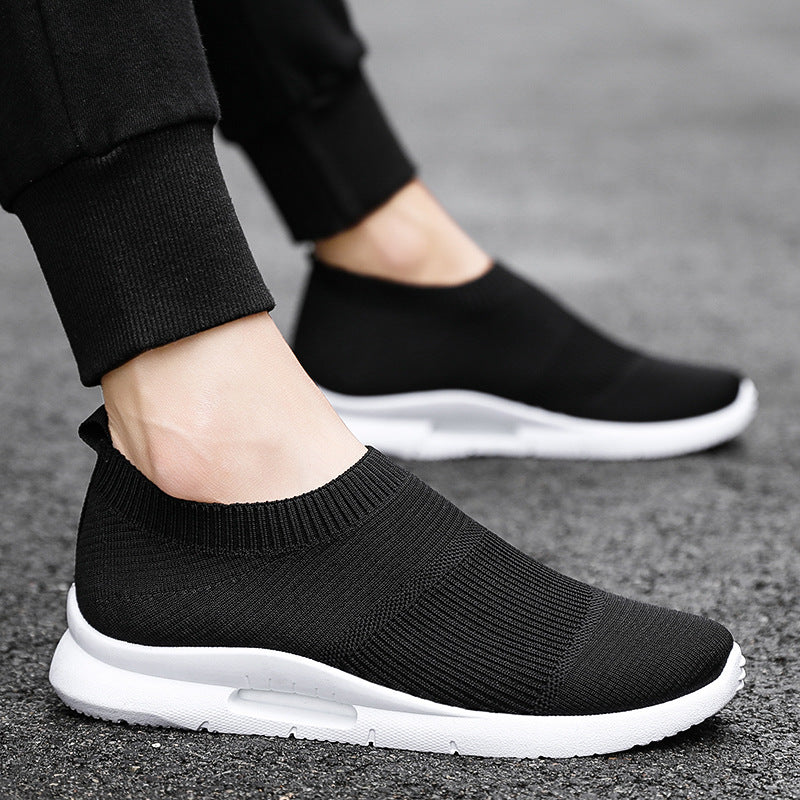 Flying Knit Sneakers Hommes Mesh Blanc Chaussures Noir Casual Sneakers