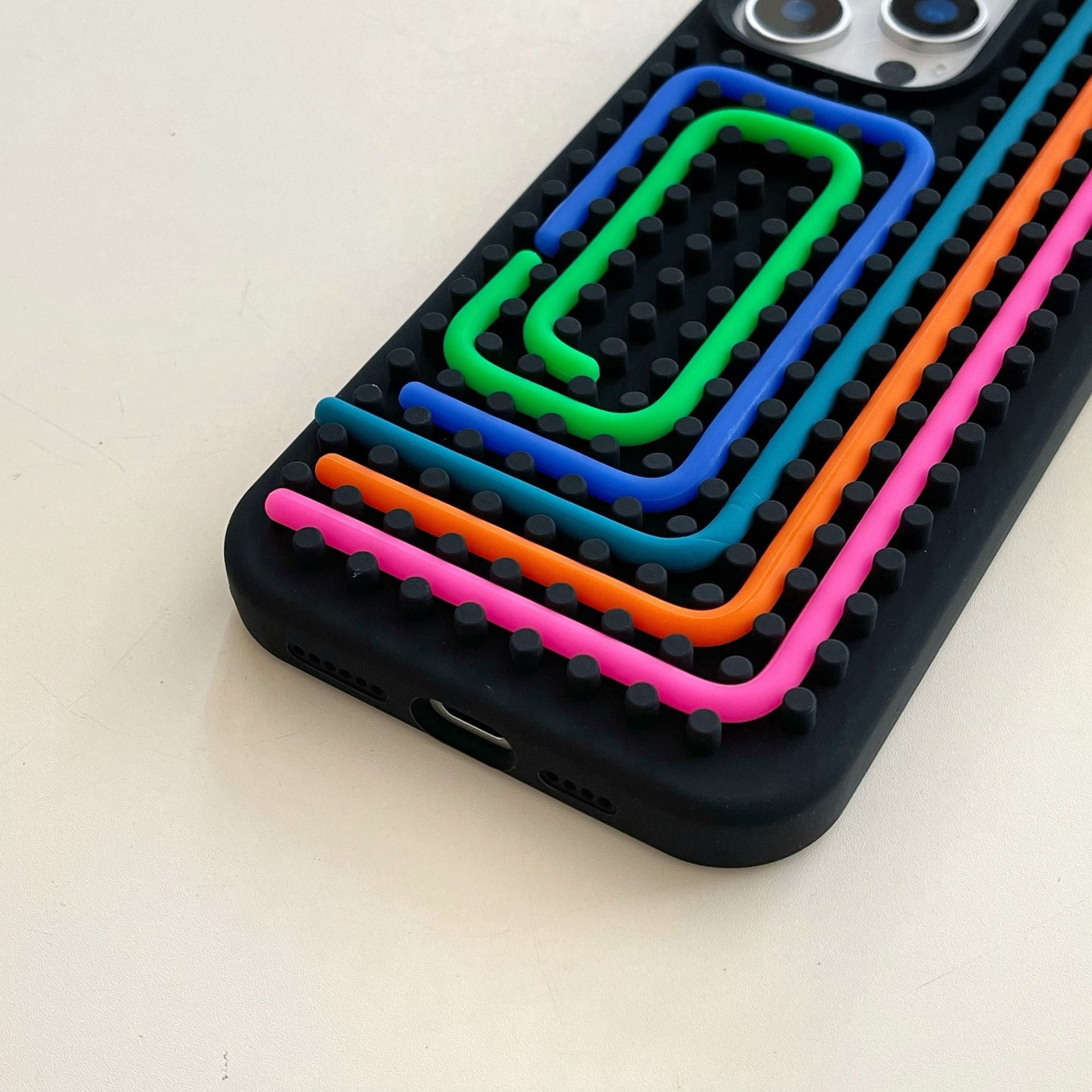 Bandes de couleur Silicone boîtier de téléphone résistant à la chute