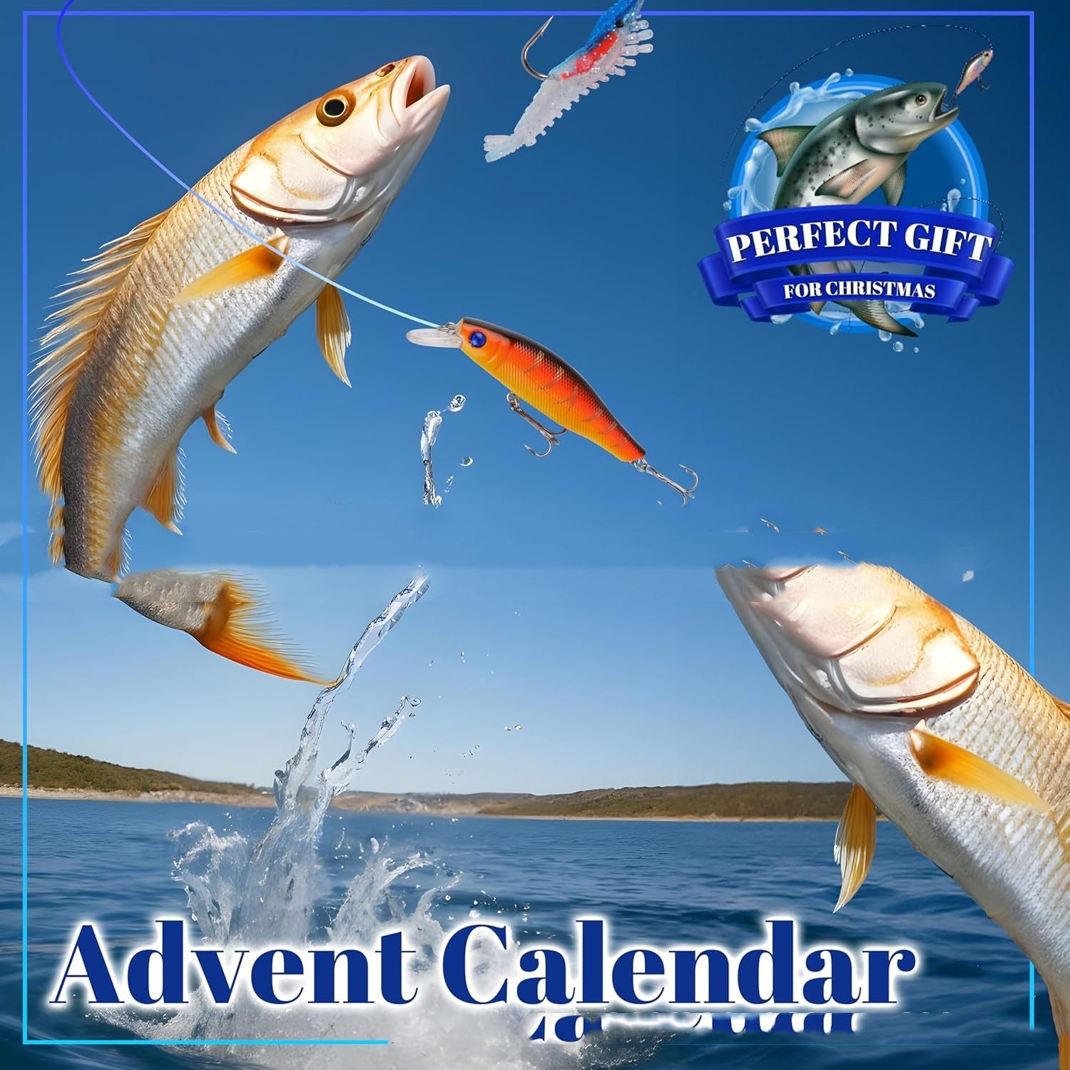 Calendrier de l'Avent de Noël Ensemble d'équipement de pêche