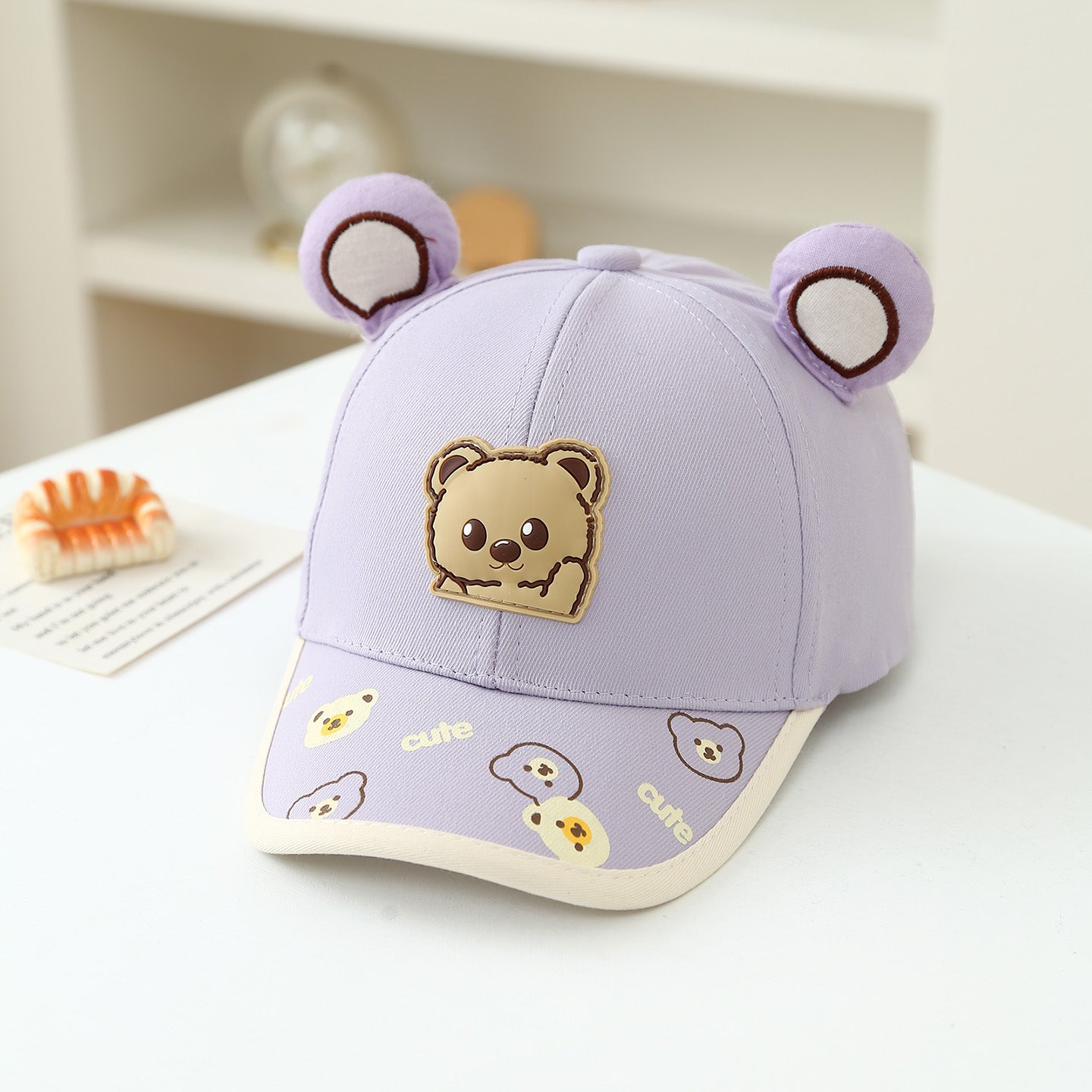 Mignon Oreilles d'ours en trois dimensions Caricature Imprimer Casquette de baseball pour enfants