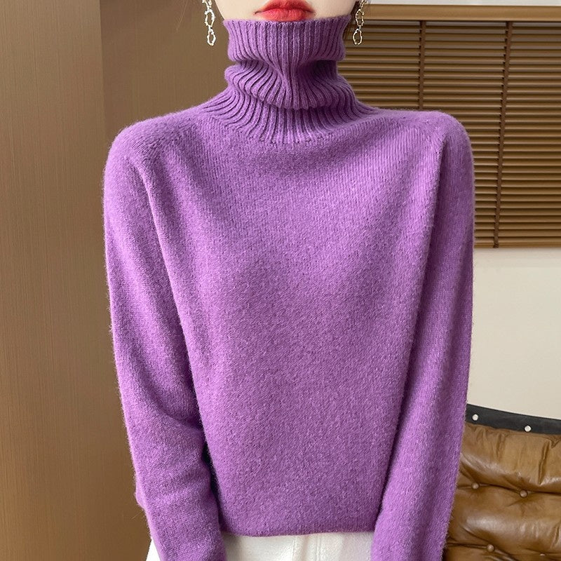 Chandail tricoté Pull à manches longues en couleur solide