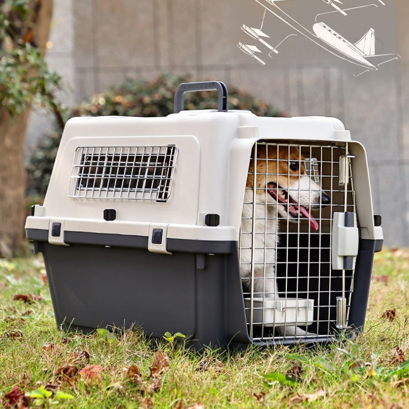 Transporteur d'animaux de compagnie avec roues IATA Airline approuvé Double serrures de sécurité avec porte de fil et Sid