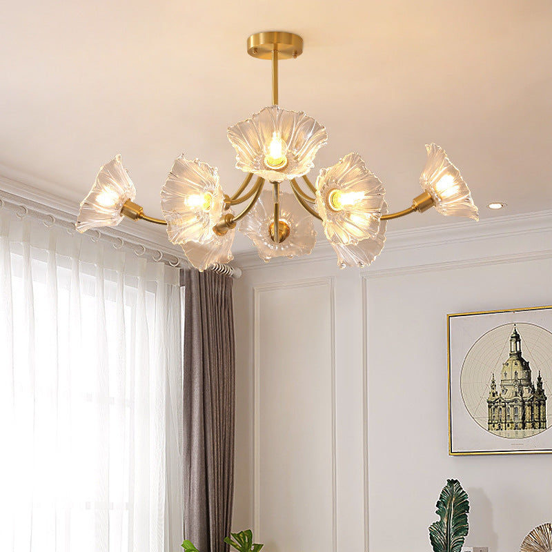 Lustre de style américain en cuivre massif