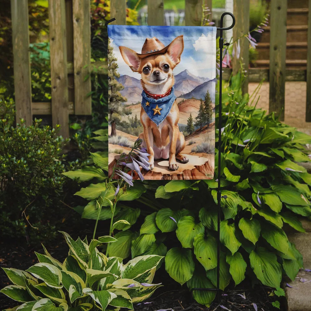Cowboy Chihuahua Bienvenue drapeau de jardin boîte aux lettres drapeau de la cour décorative bannière à l'extérieur Pati