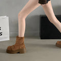 Femmes Hauteur de la plate-forme Augmenter British Style Martin Bottes Arrivée Trendy Vintage Wester