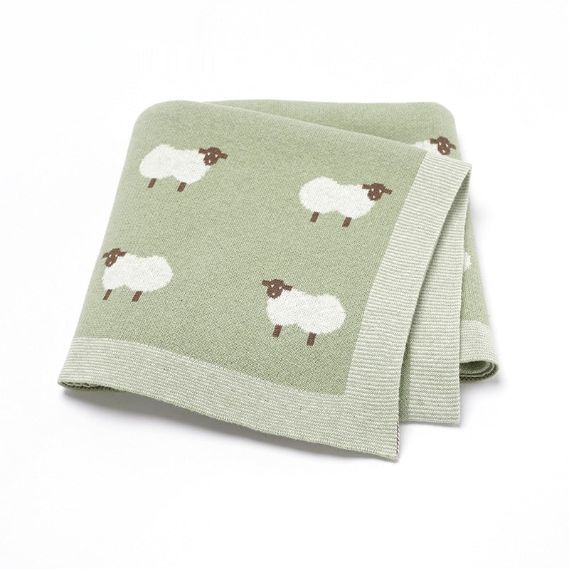 Adorable couverture en alpaga tricotée souple pour bébés
