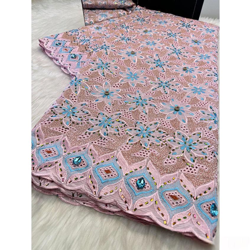 Ensemble de tissu de coton brodé perforé en acier inoxydable