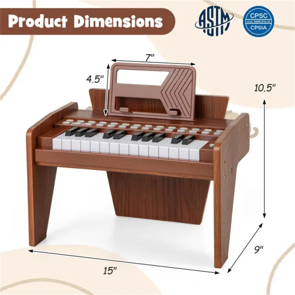 25 clés Mini piano numérique pour les enfants de 3 ans et plus