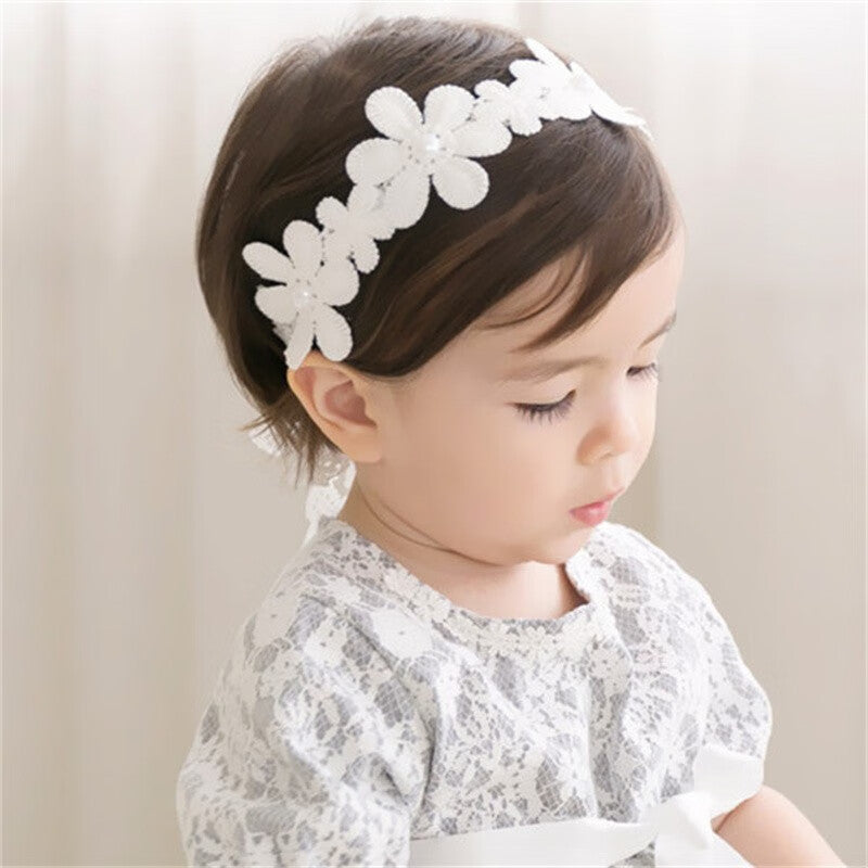 Bébé Filles Mignon Bow-noeud Bandeau de tête Soft Dentelle Bandeau de cheveux floral Nouveau-né Bébé Tout-petits Enfants