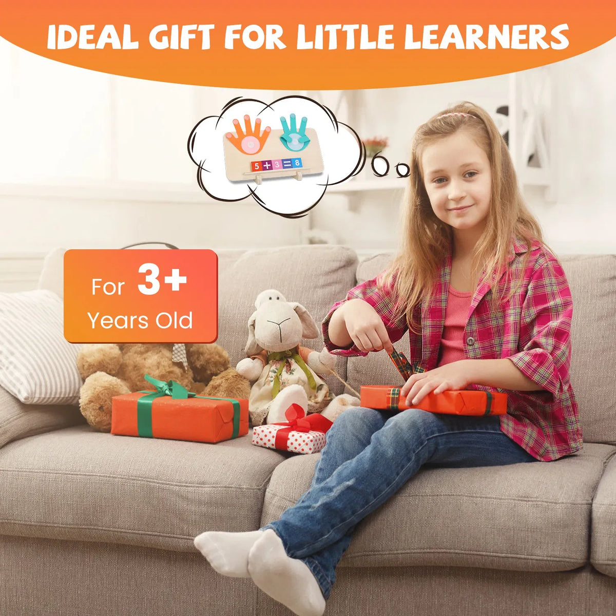 Parler des cartes Flash et du comptage des doigts Math Board Interactive Learning Toys for Kids Aged