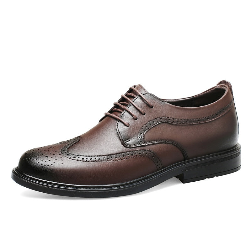 Chaussures en cuir casual de 8cm de plus invisible à semelle épaisse