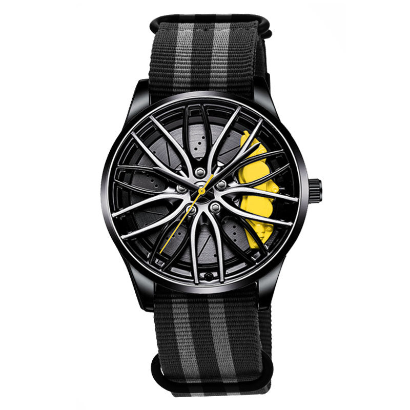 Nylon Roue Hubs Montre Quartz Créative Homme