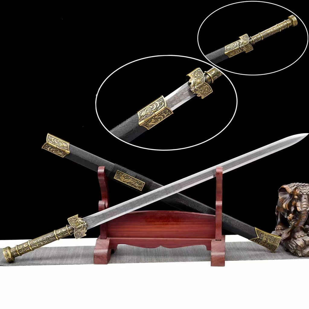 Glorieuse Epée de retour Véritable Epée de vrai Manganèse Acier forgé Han Style Epée militaire S