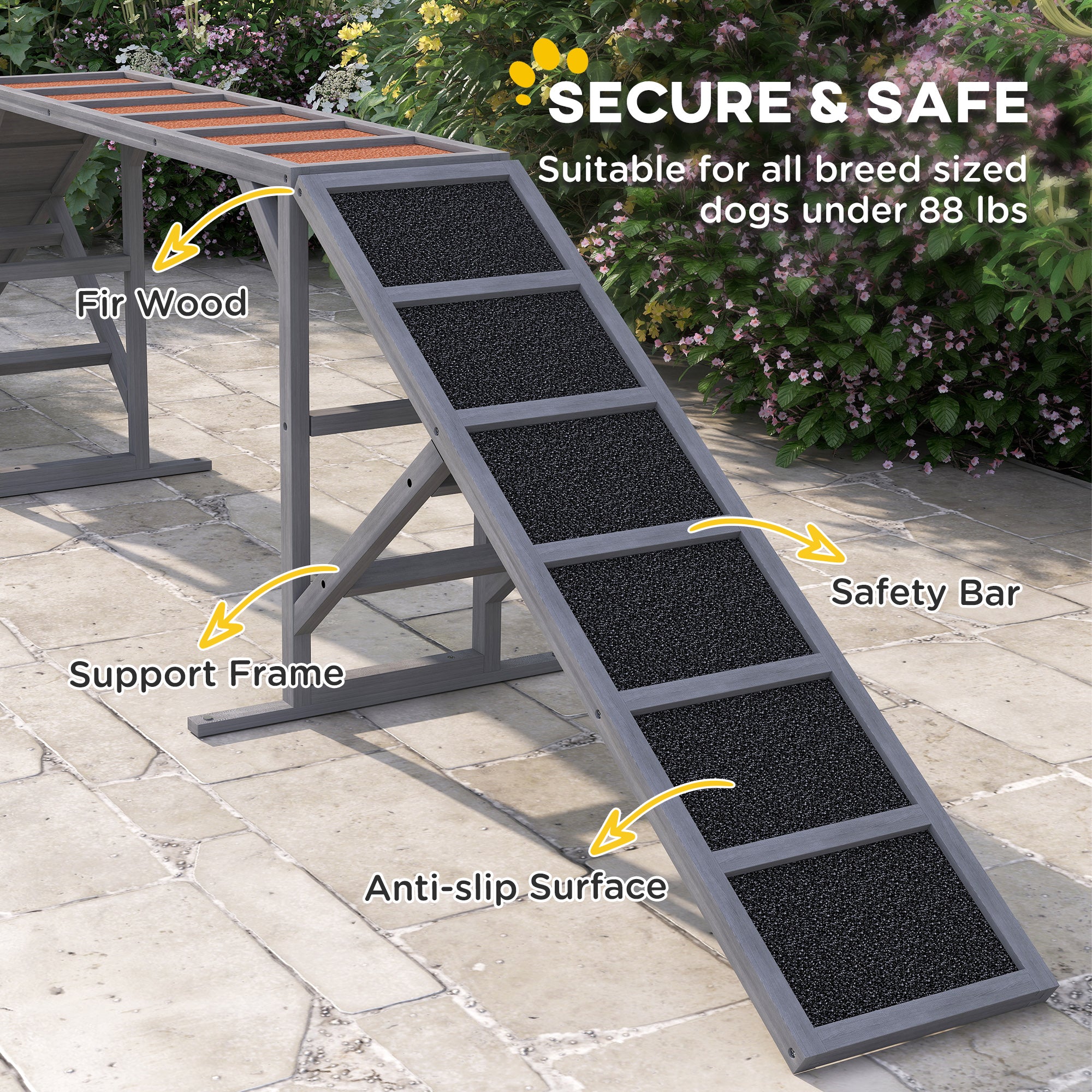 Ramp d'équipement d'agilité de chien avec barre de sécurité