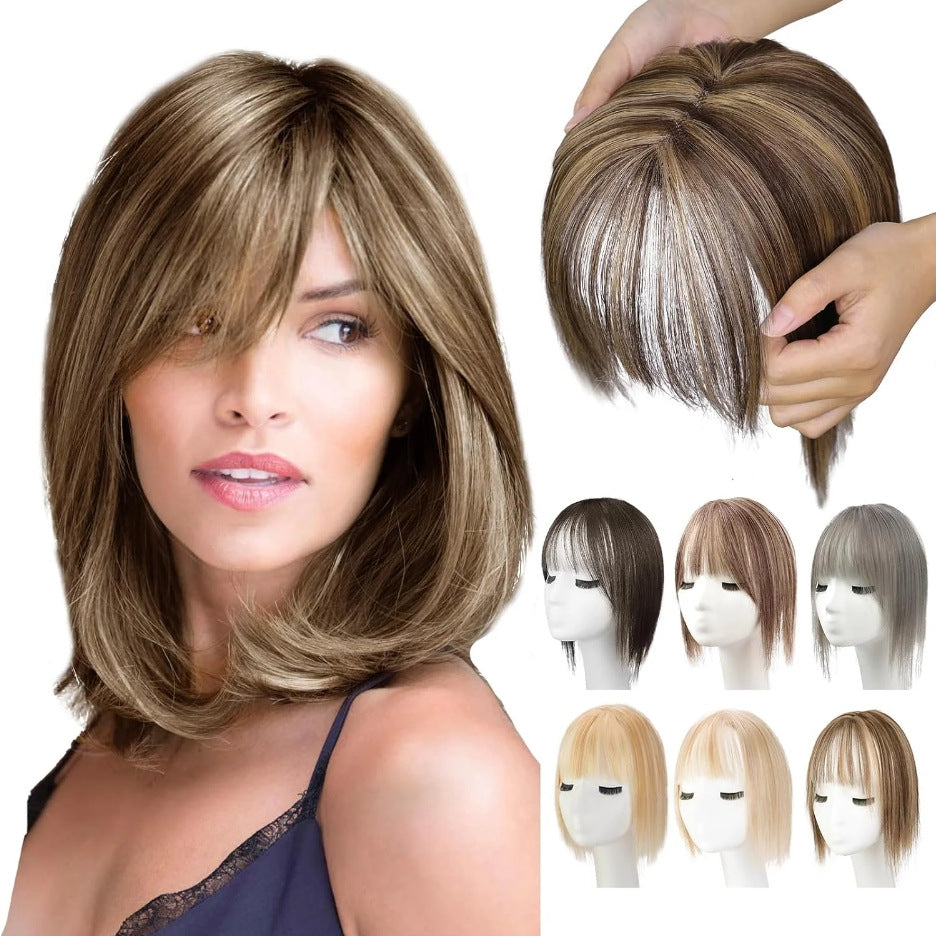 Wig Women's Natural Lightweight Breathable Cover Cheveux Gris Invisibles