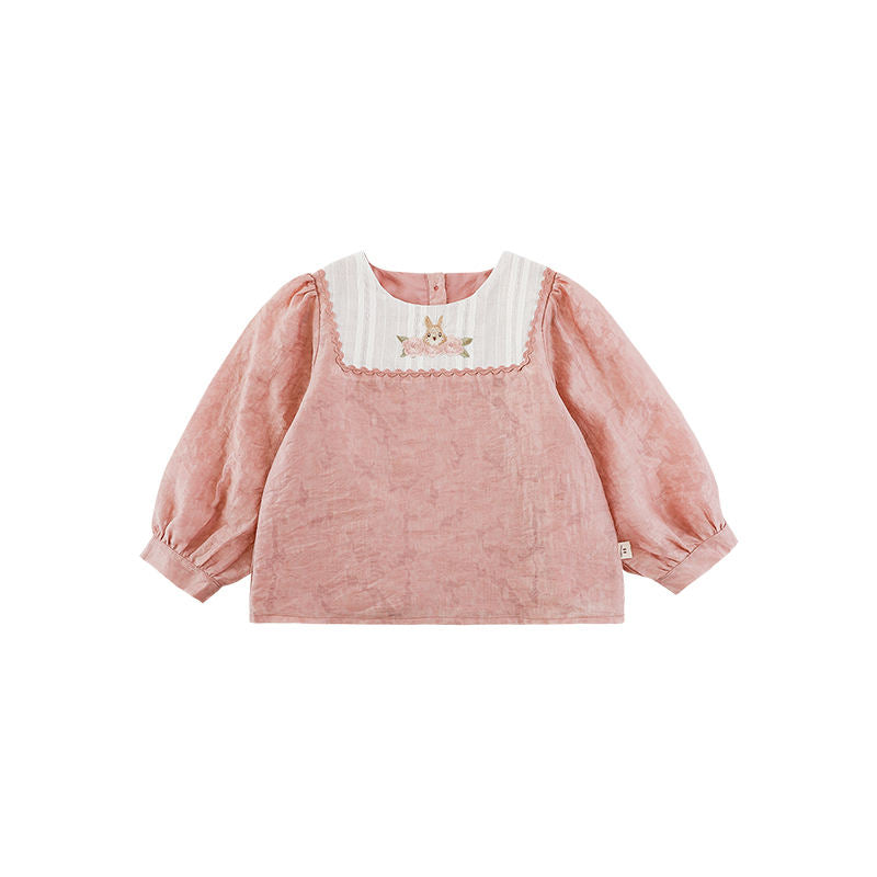 Blouse florale pour enfants et pantalons à jambe droite