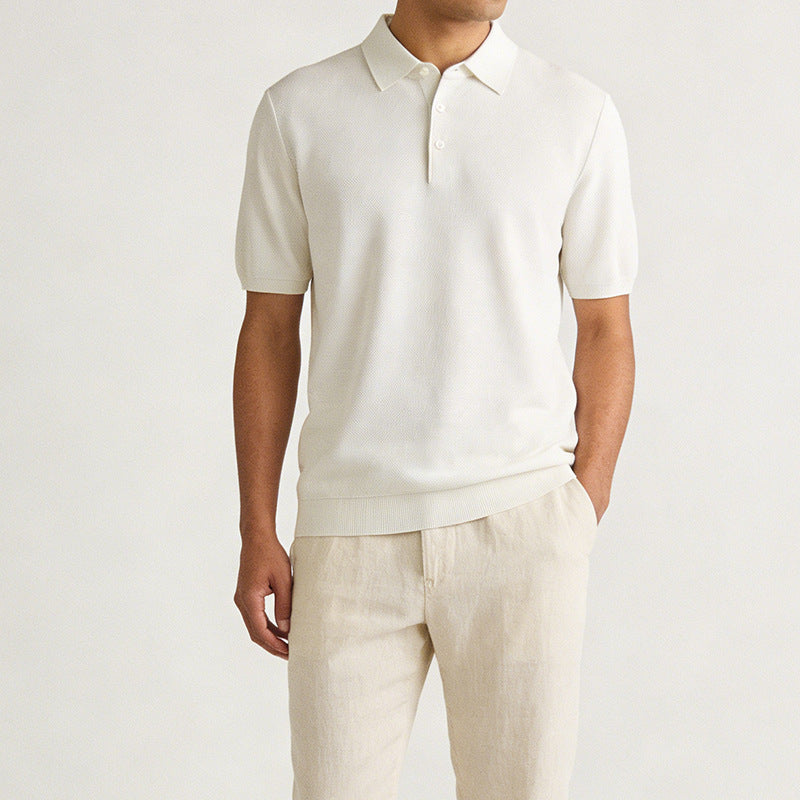 Hommes Soie Lyocell Tencel Blend T-shirt manches courtesBlouse