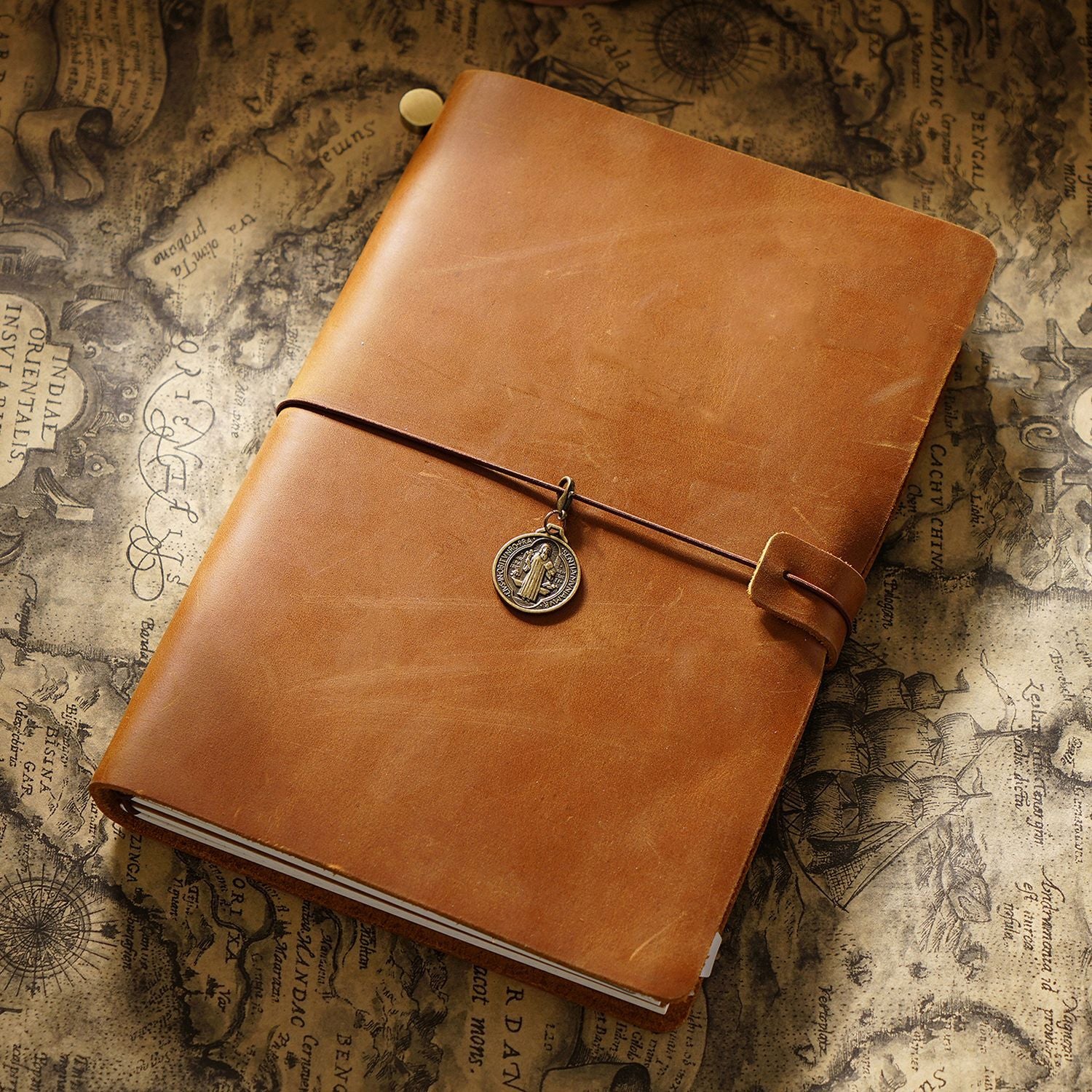 Carnet de voyage Cowhide Leather Journal Vintage