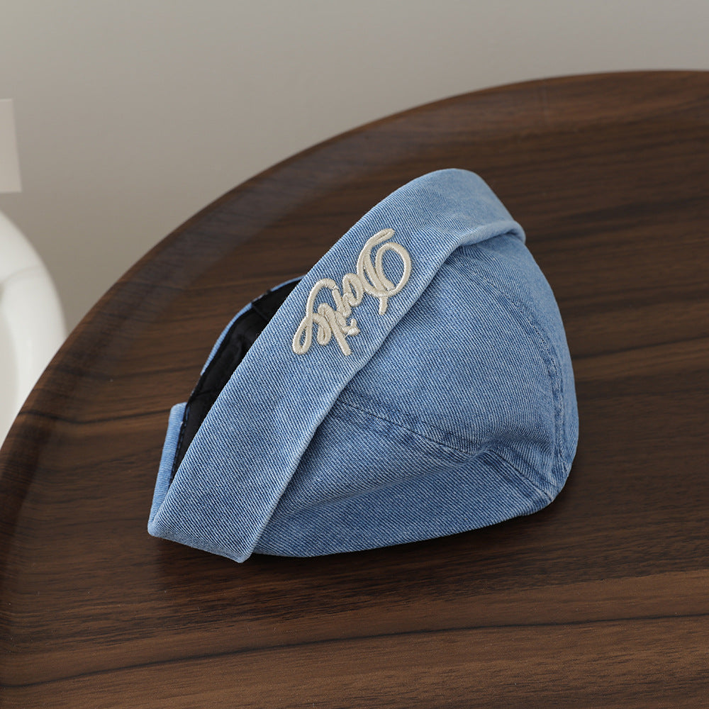 Une seule couleur pour les enfants Lettre anglaise brodée Réglable Lavable Détresse Bohème